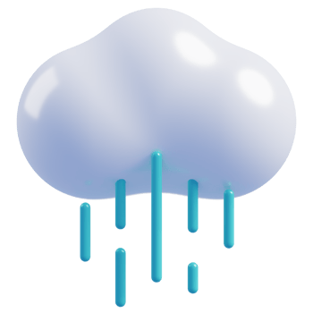 3d Cute cloud cartoon.Weather icon cloud and rain. 3d rendering png