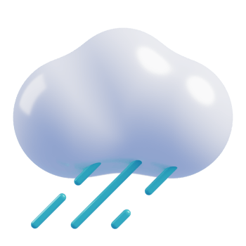 3d Cute cloud cartoon.Weather icon cloud and rain. 3d rendering png