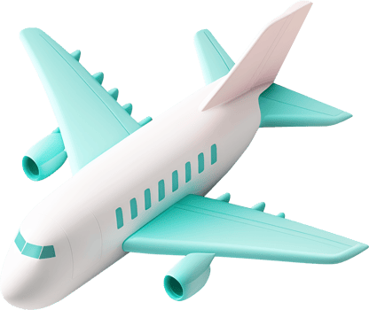 3D airplane icon for transport and travel on vacation. png