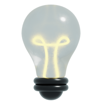 3d light bulb.Creative and idea concept.3D render illustration. png