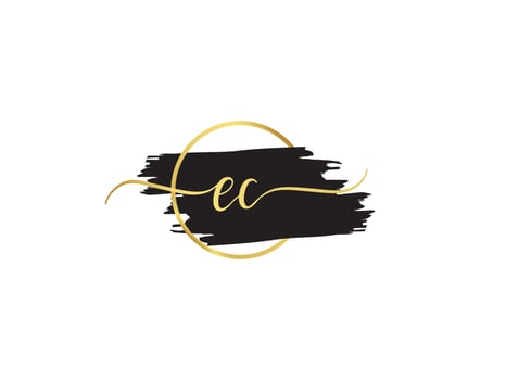 Initial Ec Signature Letter Logo, Colorful EC Logo Letter Vector With Brush Art