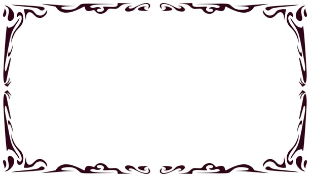 Abstract background illustration of black tribal frame shape vector