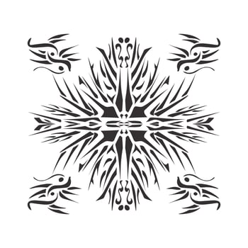 Illustration of a tribal tattoo with a aesthetic shape vector