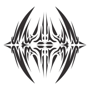 Illustration of a tribal tattoo with a aesthetic shape vector