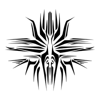 Illustration of a tribal tattoo with a aesthetic shape vector