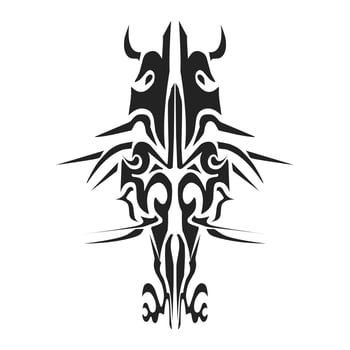 Illustration of a tribal tattoo with a aesthetic shape vector