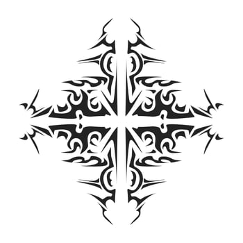 Illustration of a tribal tattoo with a aesthetic shape vector