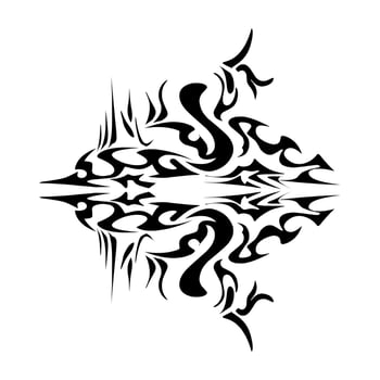 Illustration of a tribal tattoo with a aesthetic shape. Perfect for stickers, clothes stickers, hats, shoes, posters, banners, book covers, icons vector