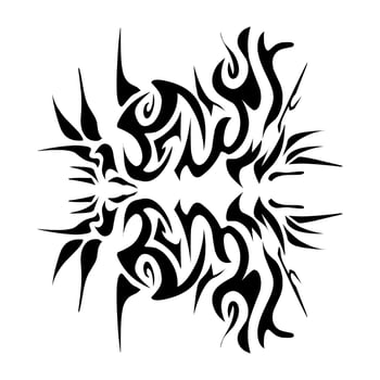 Illustration of a tribal tattoo with a aesthetic shape. Perfect for stickers, clothes stickers, hats, shoes, posters, banners, book covers, icons vector