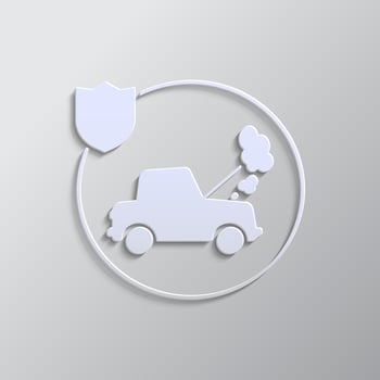 car, insurance, icon, vector, insurable, fuse paper style. Grey color vector background- Paper style vector icon. on white background