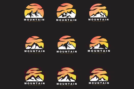 Mountain Logo Design, Vector Place For Nature Lovers Hiker