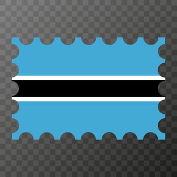 Postage stamp with Botswana flag. Vector illustration.