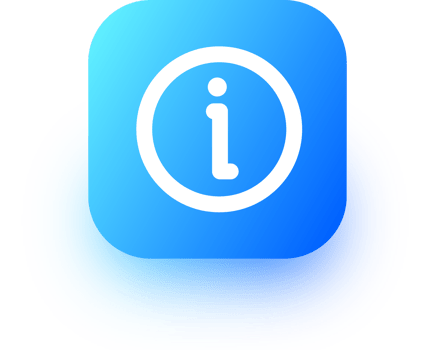 Info icon in square gradient colors. Information sign illustration. png