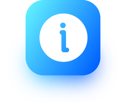 Info icon in square gradient colors. Information sign illustration. png