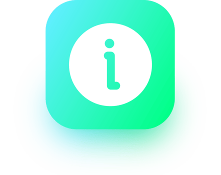 Info icon in square gradient colors. Information sign illustration. png