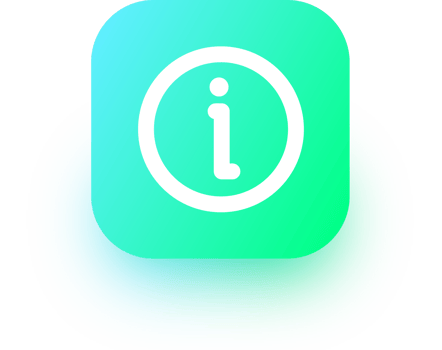 Info icon in square gradient colors. Information sign illustration. png