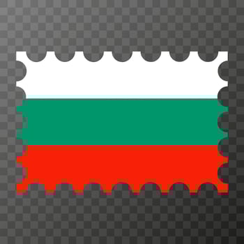 Postage stamp with Bulgaria flag. Vector illustration.