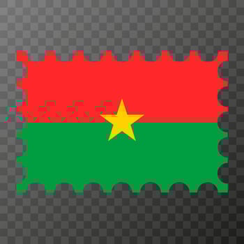 Postage stamp with Burkina Faso flag. Vector illustration.