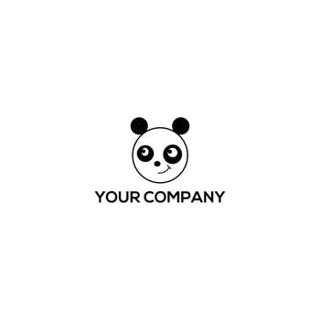 Simple Head Of Panda Logo Design Vector