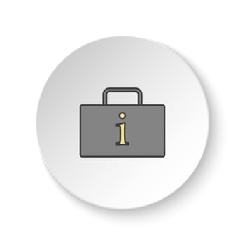Round button for web icon, Luggage information. Button banner round, badge interface for application illustration on white background vector