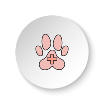 Round button for web icon, Veterinarian. Button banner round, badge interface for application illustration. vector