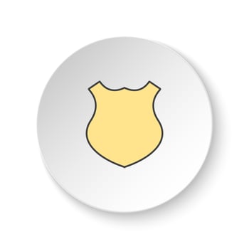 Round button for web icon, Shield shape. Button banner round, badge interface for application illustration on white background vector