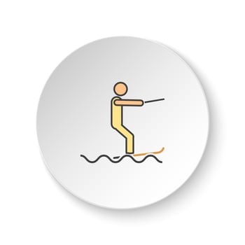 Round button for web icon, Surf sea. Button banner round, badge interface for application illustration on white background vector