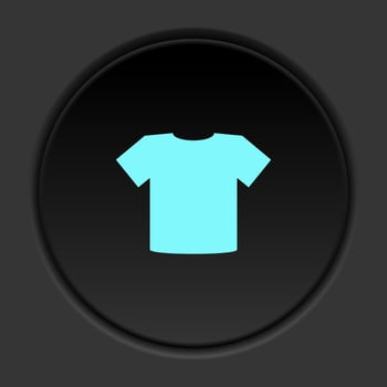 Round button icon Shirt. Button banner round badge interface for application illustration on dark background vector