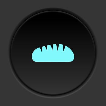 Round button icon Bred. Button banner round badge interface for application illustration on dark background vector