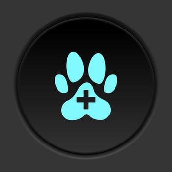 Round button icon Veterinarian. Button banner round badge interface for application illustration on dark background vector
