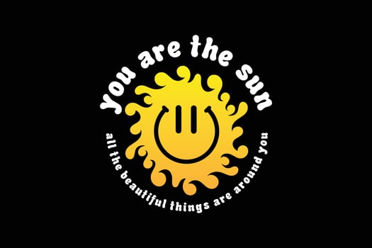 Streetwear the sun design templates vector for clothing brand