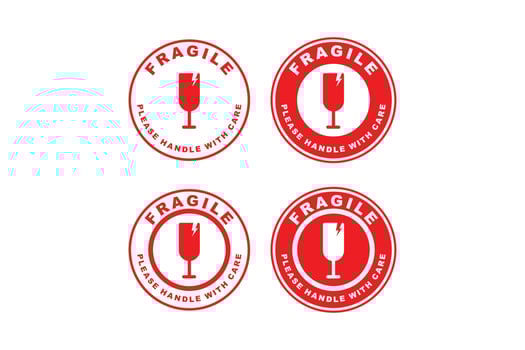 Fragile sticker design vector