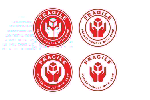 Fragile sticker design vector