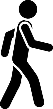Man, walking, icon. Element of simple icon for websites, web design, mobile app, infographics. Thick line icon for website design and development, app development on white background vector