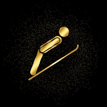 Sky jumping gold, icon. Vector illustration of golden particle on gold vector background