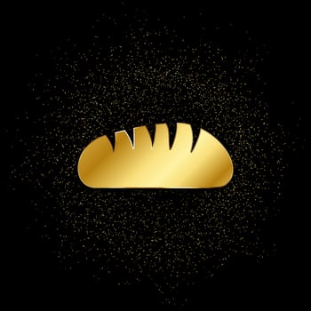 Bred gold, icon. Vector illustration of golden particle on gold vector background