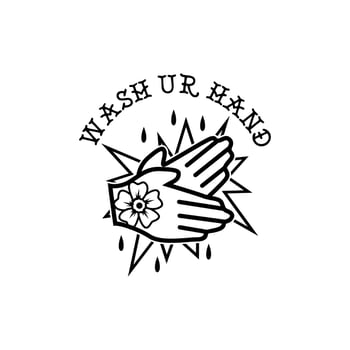 wash your hand vintage illustration vector