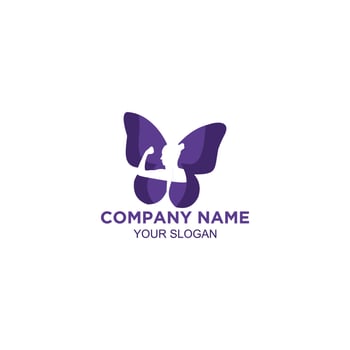women fitness butterfly logo design vector
