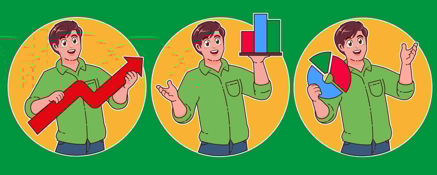 businessman dividing business chart. Business concept illustration vector