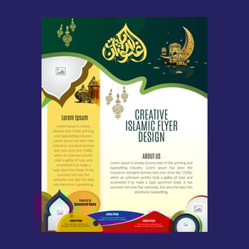 Islamic poster design template vector