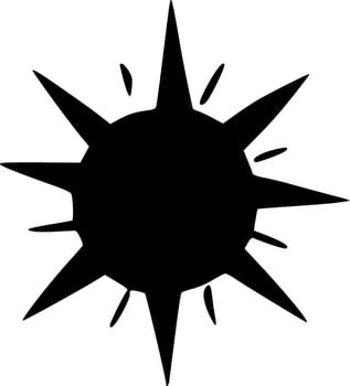 black and white of sun icon vector