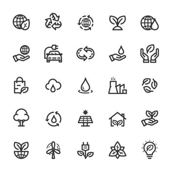 Icon set - environment outline stroke png