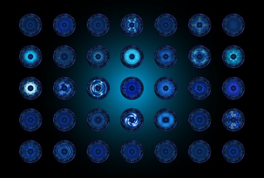 Modern Cybersecurity Technology Icon Pack with Eyes vector