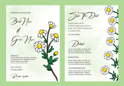Wedding invitation template vector