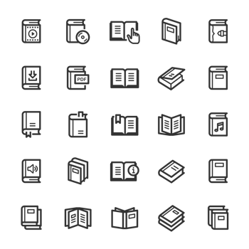 Icon set - book outline stroke png