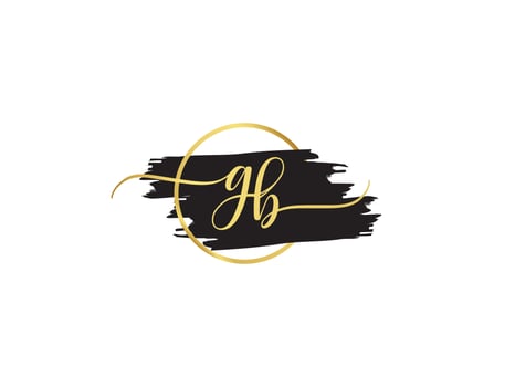 Signature Gb Logo Letter, Brush GB Logo Icon Vector Signature Letter