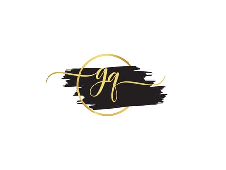Signature Gq Logo Letter, Brush GQ Logo Icon Vector Signature Letter