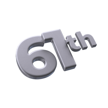 Number 61th 3D rendering with Silver color png