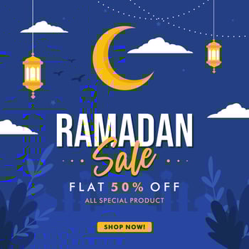 Ramadan Sale Flat Design Template vector