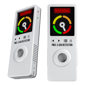a portable air quality tester detects particulate matter PM 2.5 png